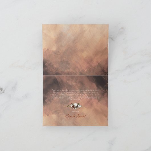 Landelijke bosveren en bloeiende bloemen bedankkaart (Binnen)