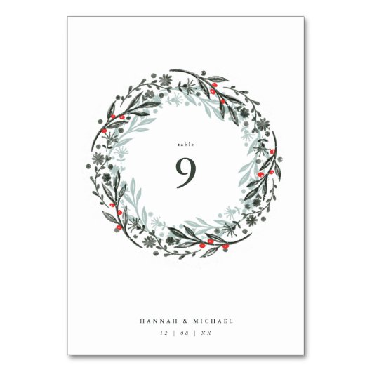 Landelijke botanische aquarel krans kaart (Voorkant)