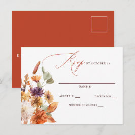 Landelijke Botanische Bloemige Terracotta Herfst B Briefkaart