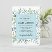 Landelijke botanische eucalyptus groen Huwelijk Kaart (Staand voorkant)