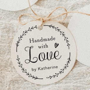 Landelijke botanische krans handgemaakt met liefde rubberstempel
