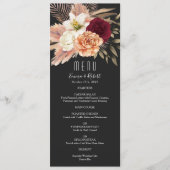 Landelijke Bourgogne en Zwarte Bloem Bruiloft Menu (Voorkant)