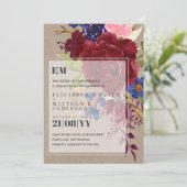 Landelijke Bourgondië Blauwe Roos Bloemige Trouw U (Staand voorkant)