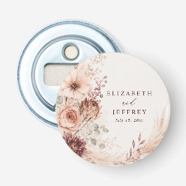 Landelijke Bourgondische Pampas Bloemrijke Herfst Button Flesopener