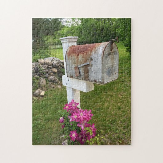 Landelijke brievenbus Vermont. Legpuzzel (Verticaal)
