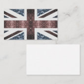 Landelijke Britse vlag rood blauw glitters glinste Visitekaartje (Voorkant / Achterkant)