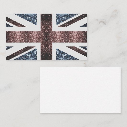 Landelijke Britse vlag rood blauw glitters glinste Visitekaartje (Voorkant / Achterkant)