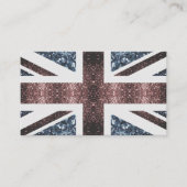 Landelijke Britse vlag rood blauw glitters glinste Visitekaartje (Voorkant)