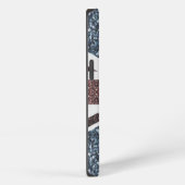 Landelijke Britse vlag rood blauwe vonken glinster iPhone Hoesje (Rechterkant)