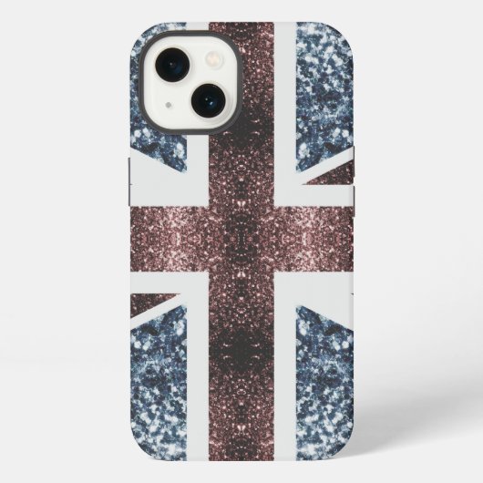 Landelijke Britse vlag rood blauwe vonken glinster iPhone Hoesje (Achterkant)