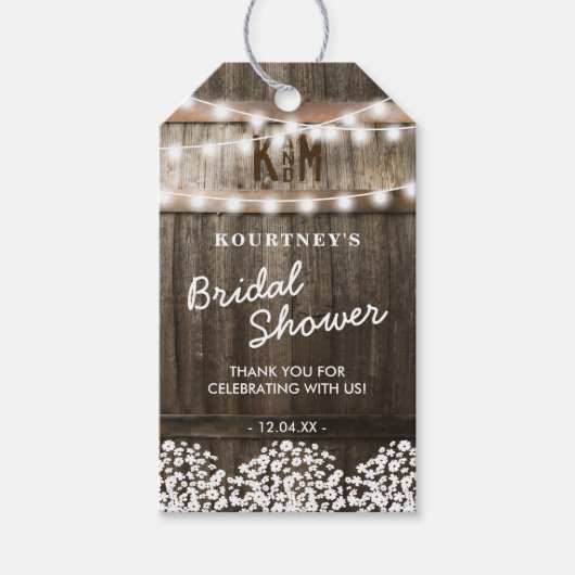 Landelijke Bruidsdouche Cadeaulabel (Voorkant)