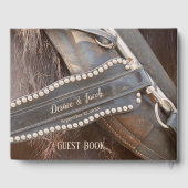 Landelijke bruiloft bruin country western paard gastenboek (Achterkant)