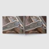 Landelijke bruiloft bruin country western paard gastenboek (Volledig)