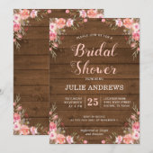 Landelijke bruiloft feestelijke landelijke roze bl kaart (Voorkant / Achterkant)