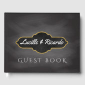 Landelijke Bruiloft | Krijtbord Monogram Gastenboek (Voorkant)