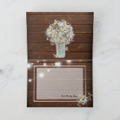Landelijke bruiloft Mason Jar Daisies BarefootBrid Bedankkaart (Binnen)