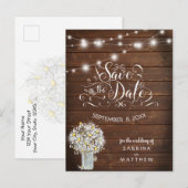 Landelijke bruiloft Mason Jar Daisies BarefootBrid Briefkaart (Voorkant / Achterkant)