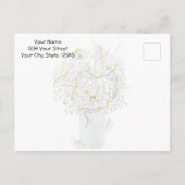 Landelijke bruiloft Mason Jar Daisies BarefootBrid Briefkaart (Achterkant)