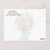 Landelijke bruiloft Mason Jar Daisies BarefootBrid Briefkaart (Achterkant)