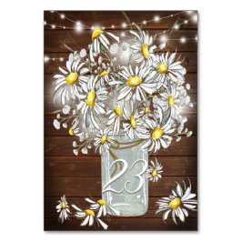 Landelijke bruiloft Mason Jar Daisies BarefootBrid Kaart
