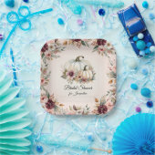 Landelijke bruiloft met herfstboeket en pompoen in papieren bordje (Feest)