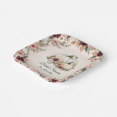 Landelijke bruiloft met herfstboeket en pompoen in papieren bordje (Gebogen)