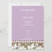 landelijke bruiloft met hout, kant, slingerlichtje kaart (Achterkant)