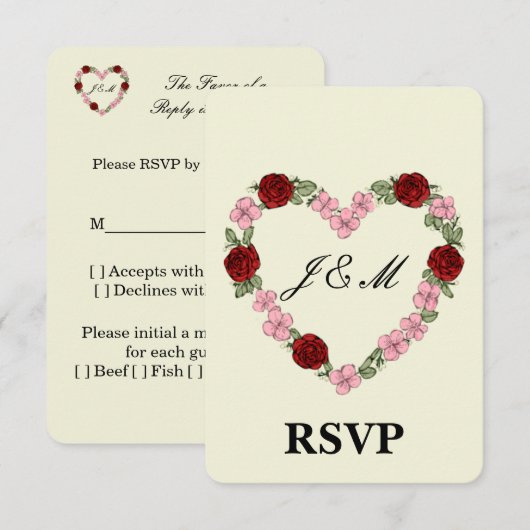 Landelijke bruiloft RSVP kaartje (Voorkant / Achterkant)
