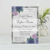 Landelijke bruiloft uitnodiging met rozen (Staand voorkant)