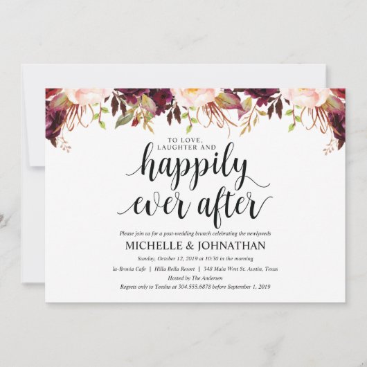 Landelijke bruiloft uitnodigingskaarten in Bourgon Kaart (Voorkant)