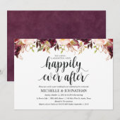 Landelijke bruiloft uitnodigingskaarten in Bourgon Kaart (Voorkant / Achterkant)