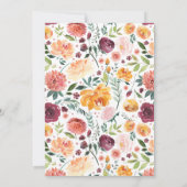 Landelijke bruiloftsboeket in herfststijl voor bru kaart (Achterkant)