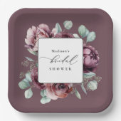 Landelijke bruiloftsborrel met pruimen en bloemen  papieren bordje (Voorkant)