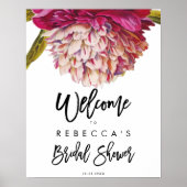 landelijke bruiloftsbruiloft welkomstbord met bloe poster (Voorkant)