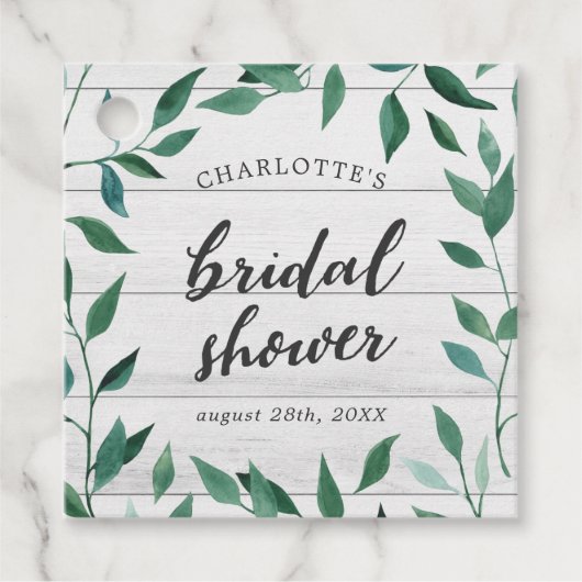 Landelijke Bruiloftsontvangst met veel Groen Bedankjes Labels (Voorkant)