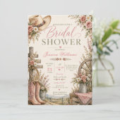 Landelijke bruiloftsshower uitnodiging (Staand voorkant)
