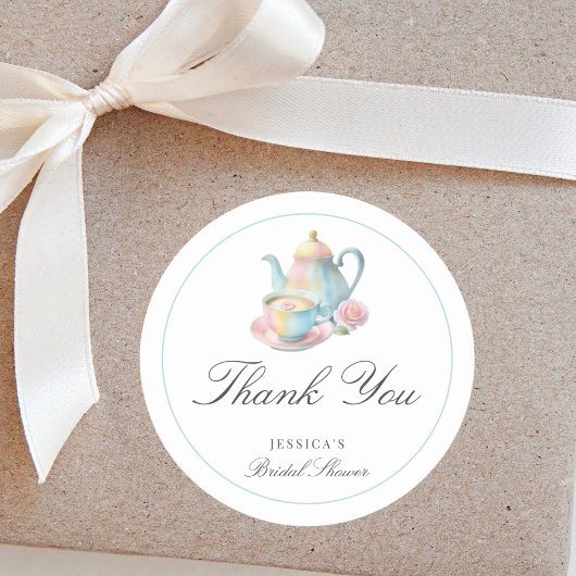 Landelijke Bruiloftstheeceremonie Bruiloftsuitnodi Ronde Sticker