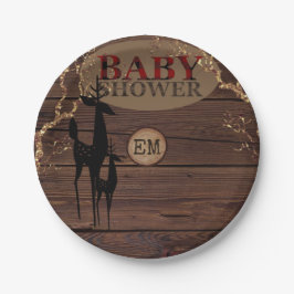 Landelijke Buffalo Plaid Baby Borrel Personalized Papieren Bordje