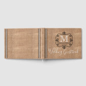 Landelijke burlap landelijke trouwmonogram gastenboek (Volledig)