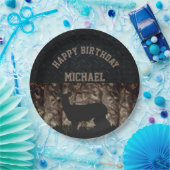 Landelijke Camo Hunting Custom Birthday Borden Papieren Bordje (Feest)