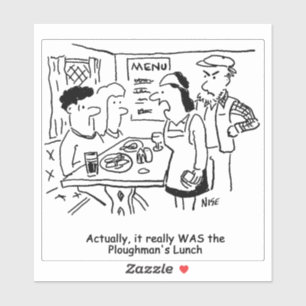 Landelijke Cartoon van Pub Plowman. Sticker