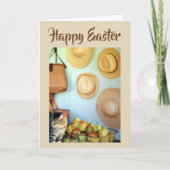 LANDELIJKE CHARME EN BONNETTEN VOOR ***PASEN*** FEESTDAGEN KAART (Voorkant)