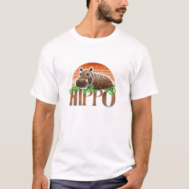 Landelijke Charme Nijlpaard Grafisch ontwerp T-shirt