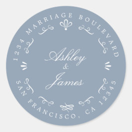 Landelijke Chic Toekomstige Mr & Mevrouw Trouw Ret Ronde Sticker