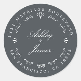 Landelijke Chic Toekomstige Mr & Mevrouw Trouw Ret Ronde Sticker