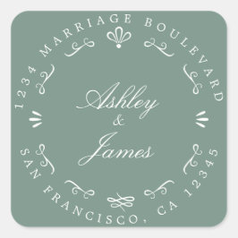 Landelijke Chic Toekomstige Mr & Mevrouw Trouw Ret Vierkante Sticker