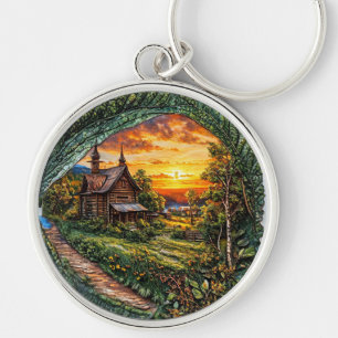 Landelijke cottage omringd door de natuur bij zons sleutelhanger