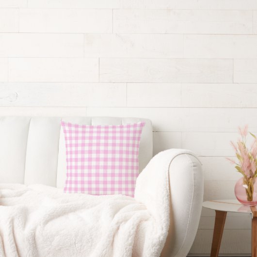 Landelijke Cottage Roze Plaid Kussen (Bank)