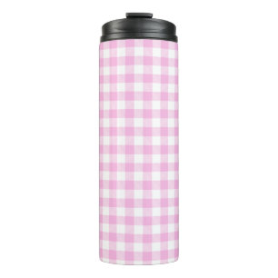 Landelijke Cottage Roze Plaid Thermosbeker