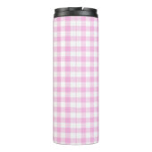 Landelijke Cottage Roze Plaid Thermosbeker (Achterkant)